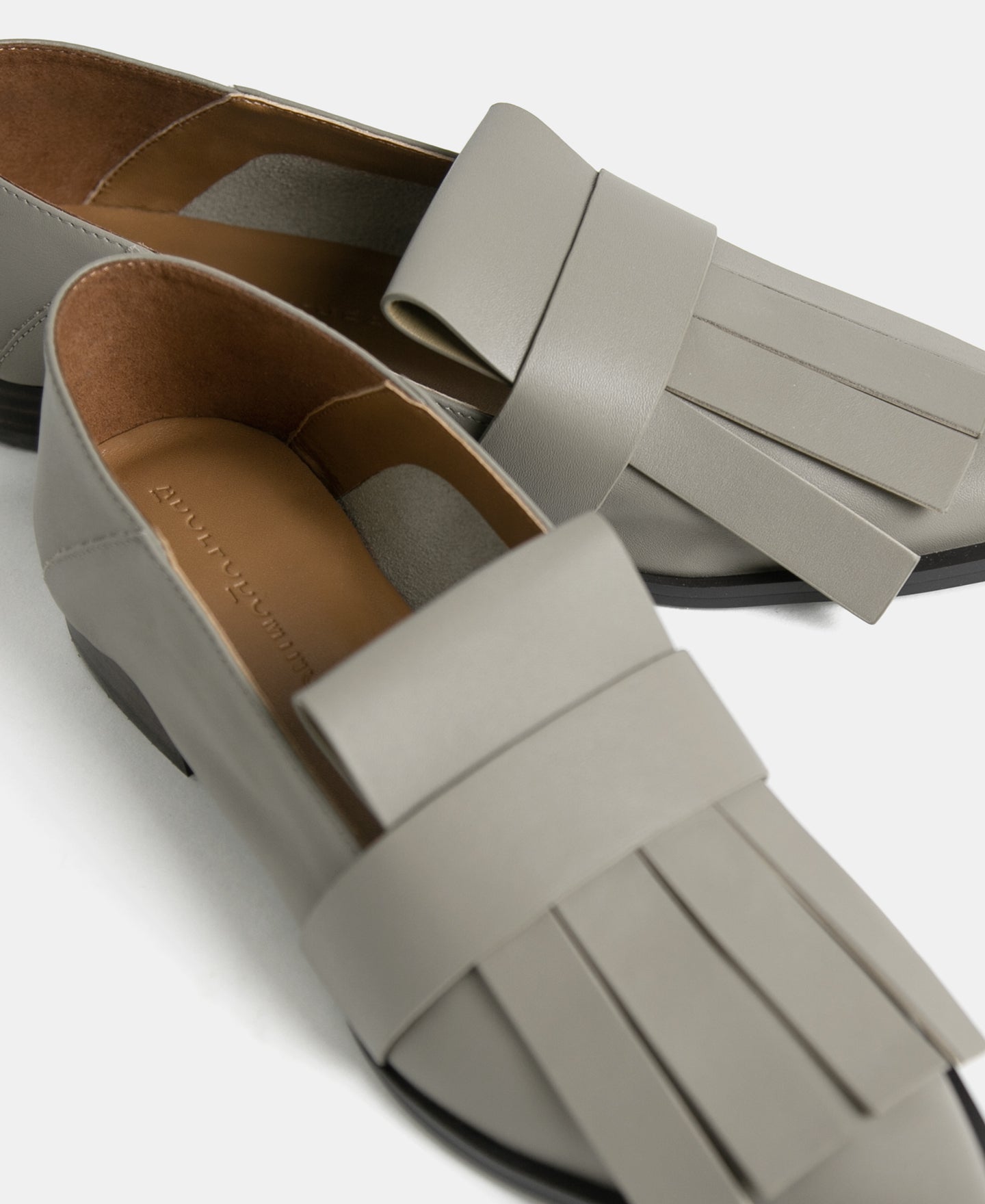 Taupe Maxi Fringed Flat Shoe