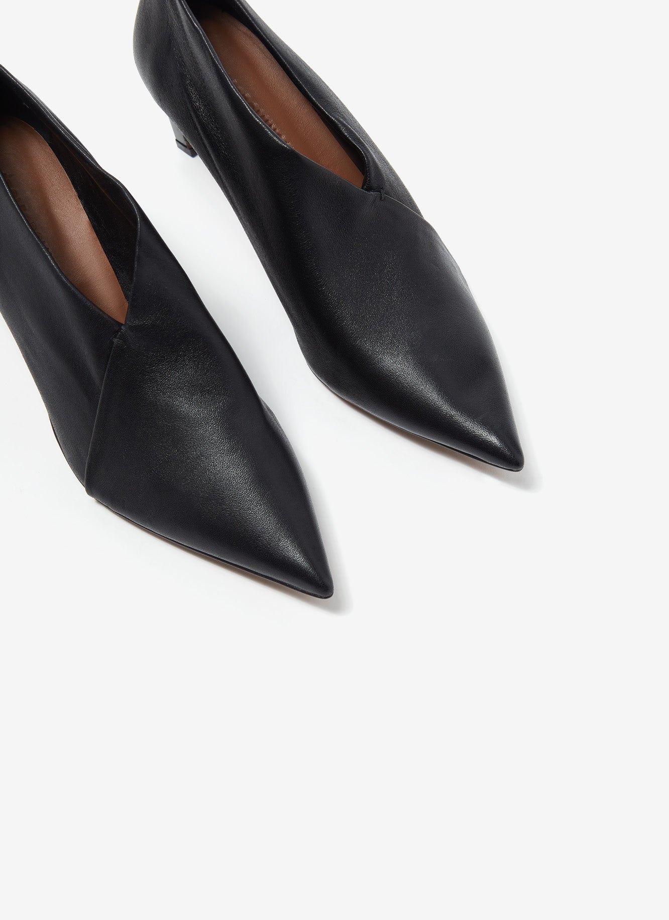 Black Nappa Effect Asymmetric Ankle Boots