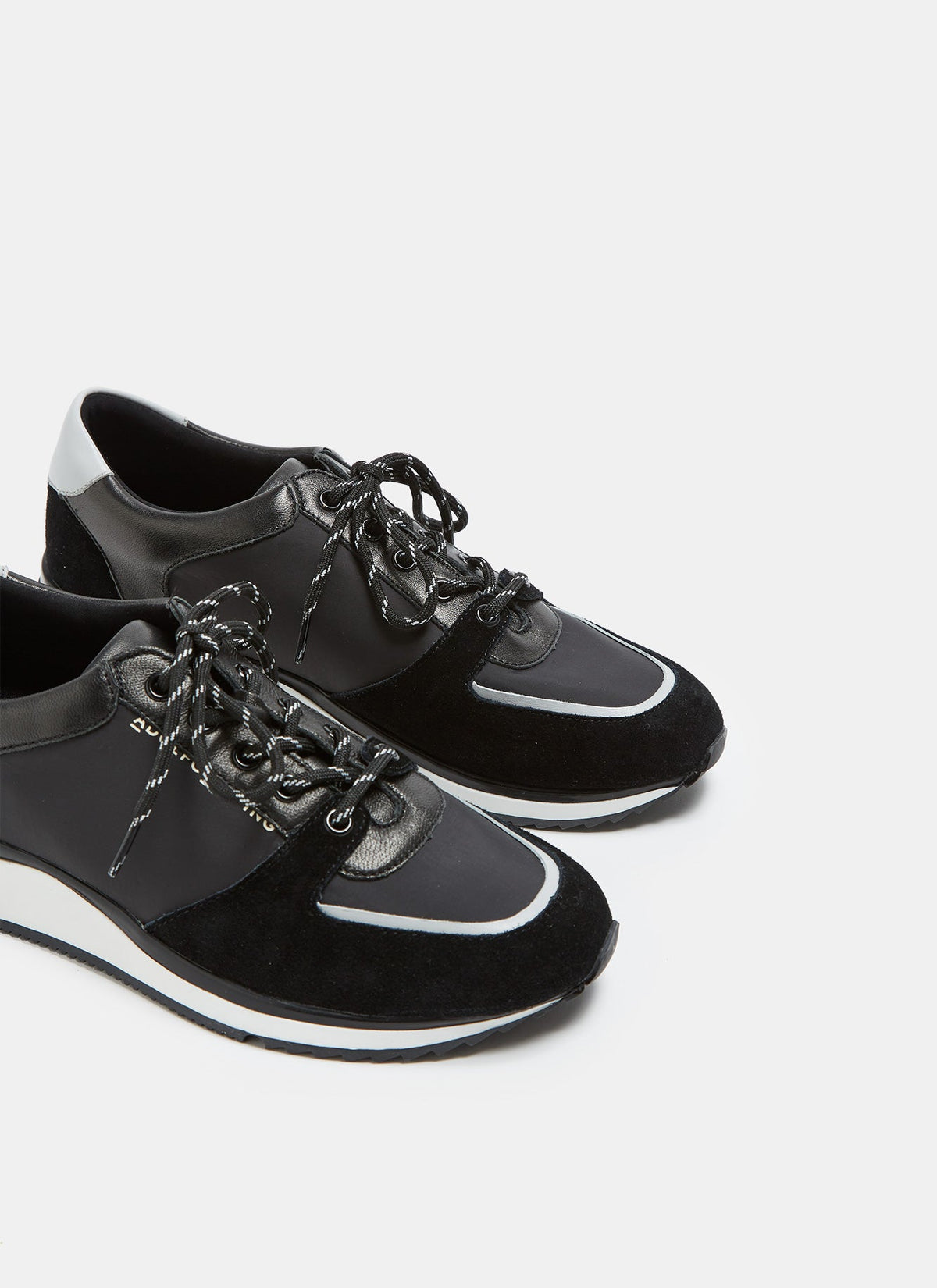Black Sneakers With Leather Appliqué