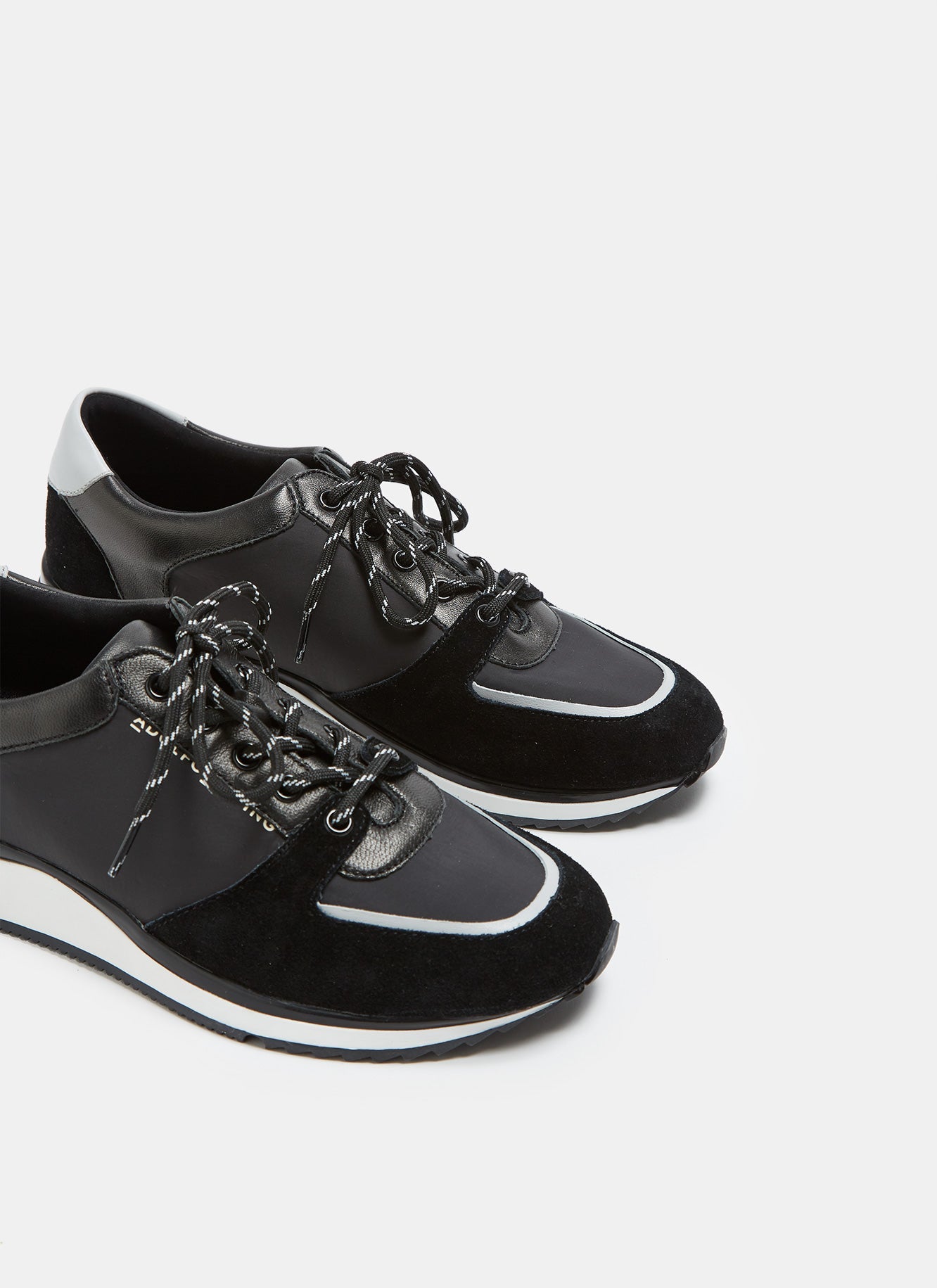 Black Sneakers With Leather Appliqué