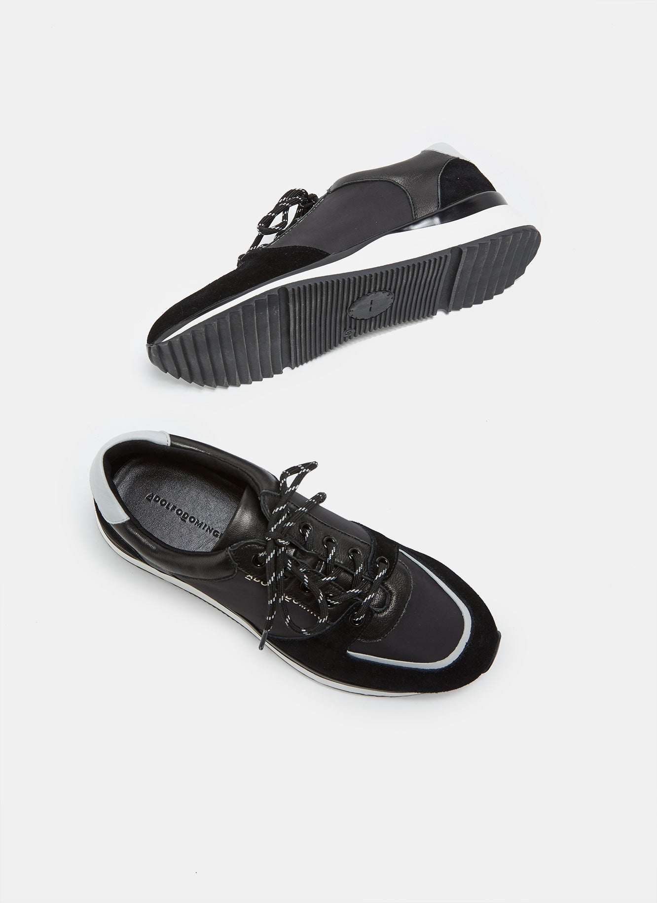 Black Sneakers With Leather Appliqué