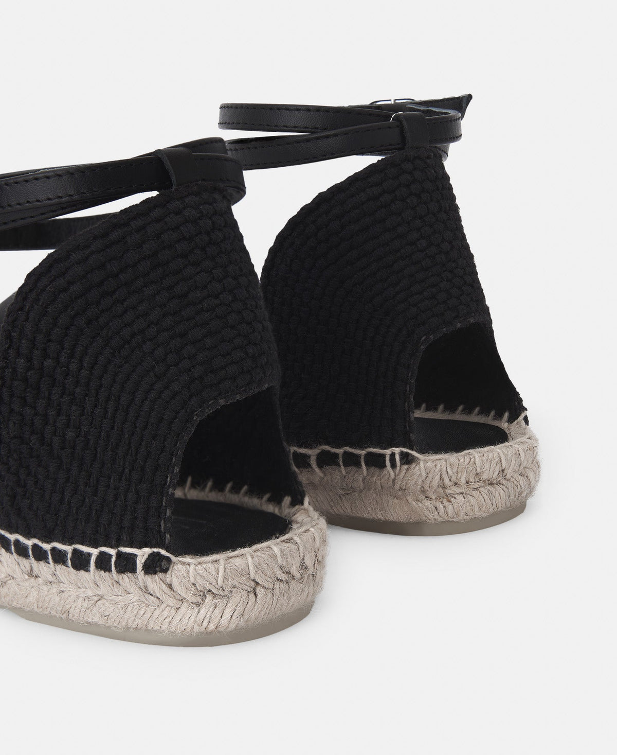 Black Flat Espadrilles With Logo