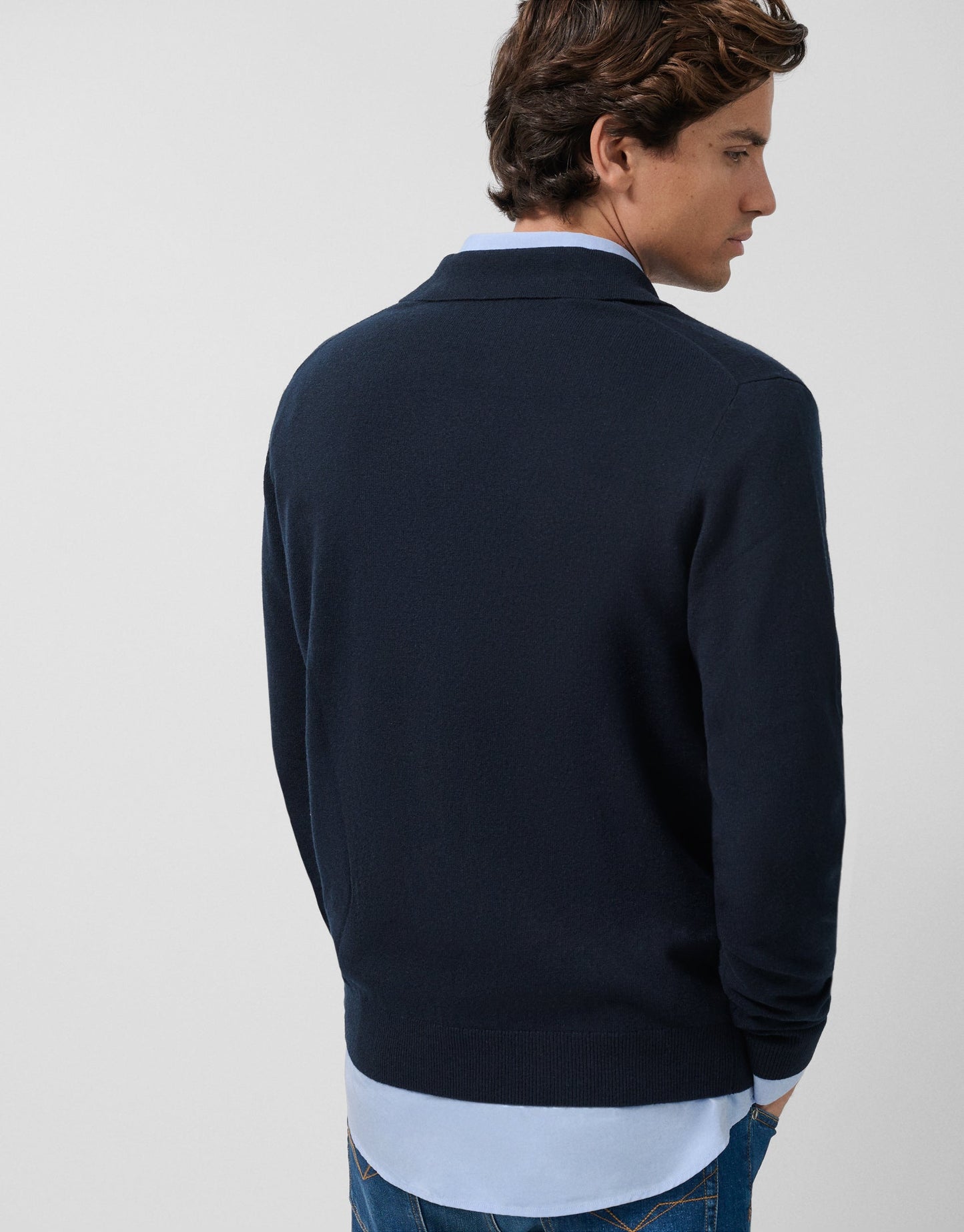 Navy Polo Neck Sweater