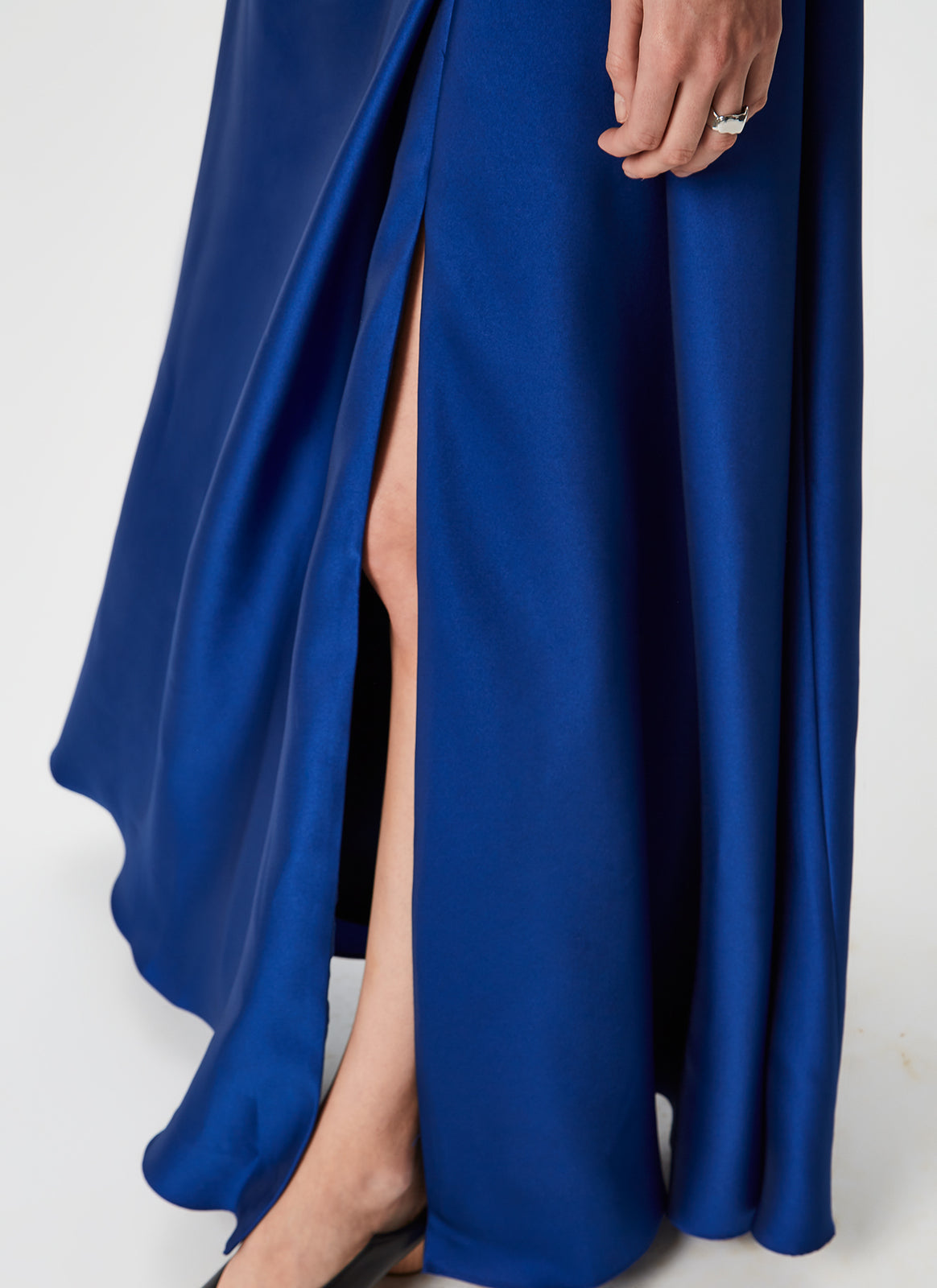 Blue Long Asymmetric Dress