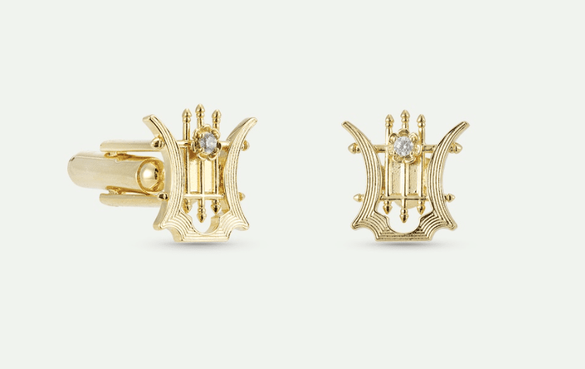 Gold Lyre Cufflinks | AXOP9011
