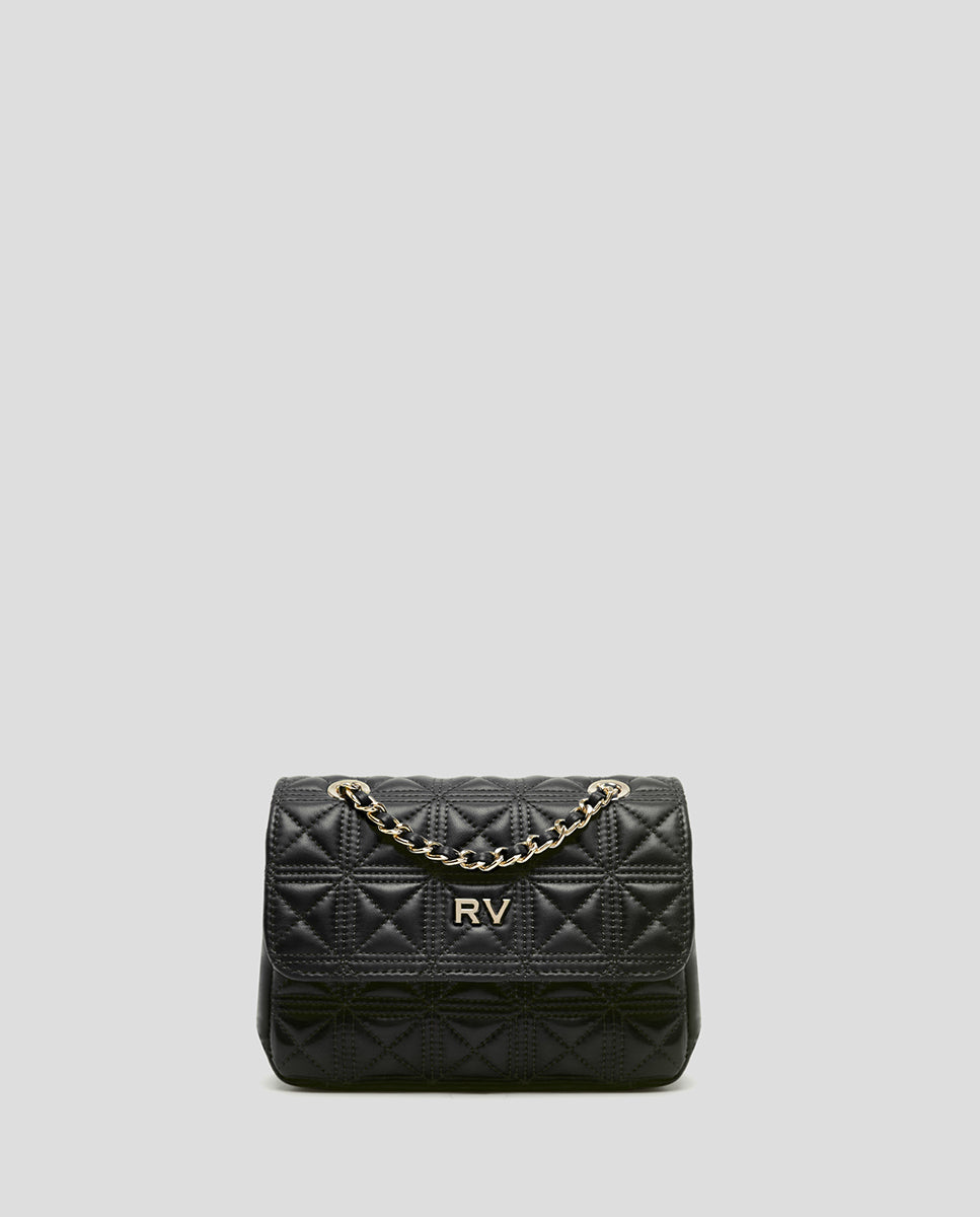 Linda Mini padded leather shoulder bag black