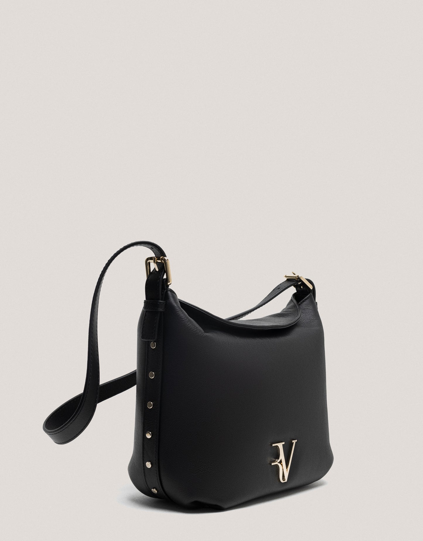 Black leather Mini Hobo shoulder bag