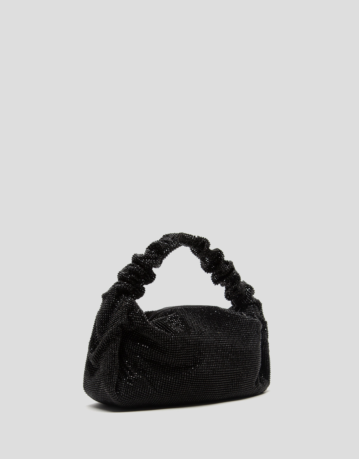 Ariana Crystal Black Mesh Handbag