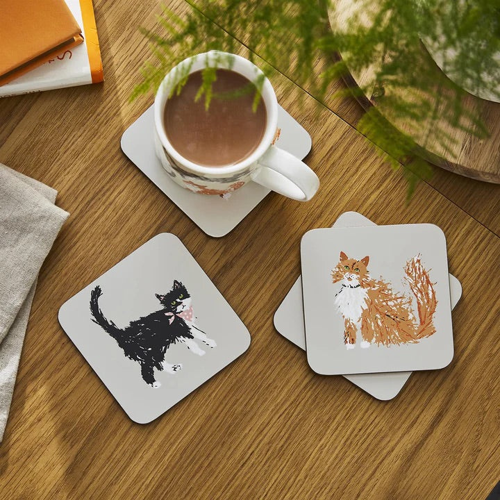 Feline Friends Coaster 4pcs Set