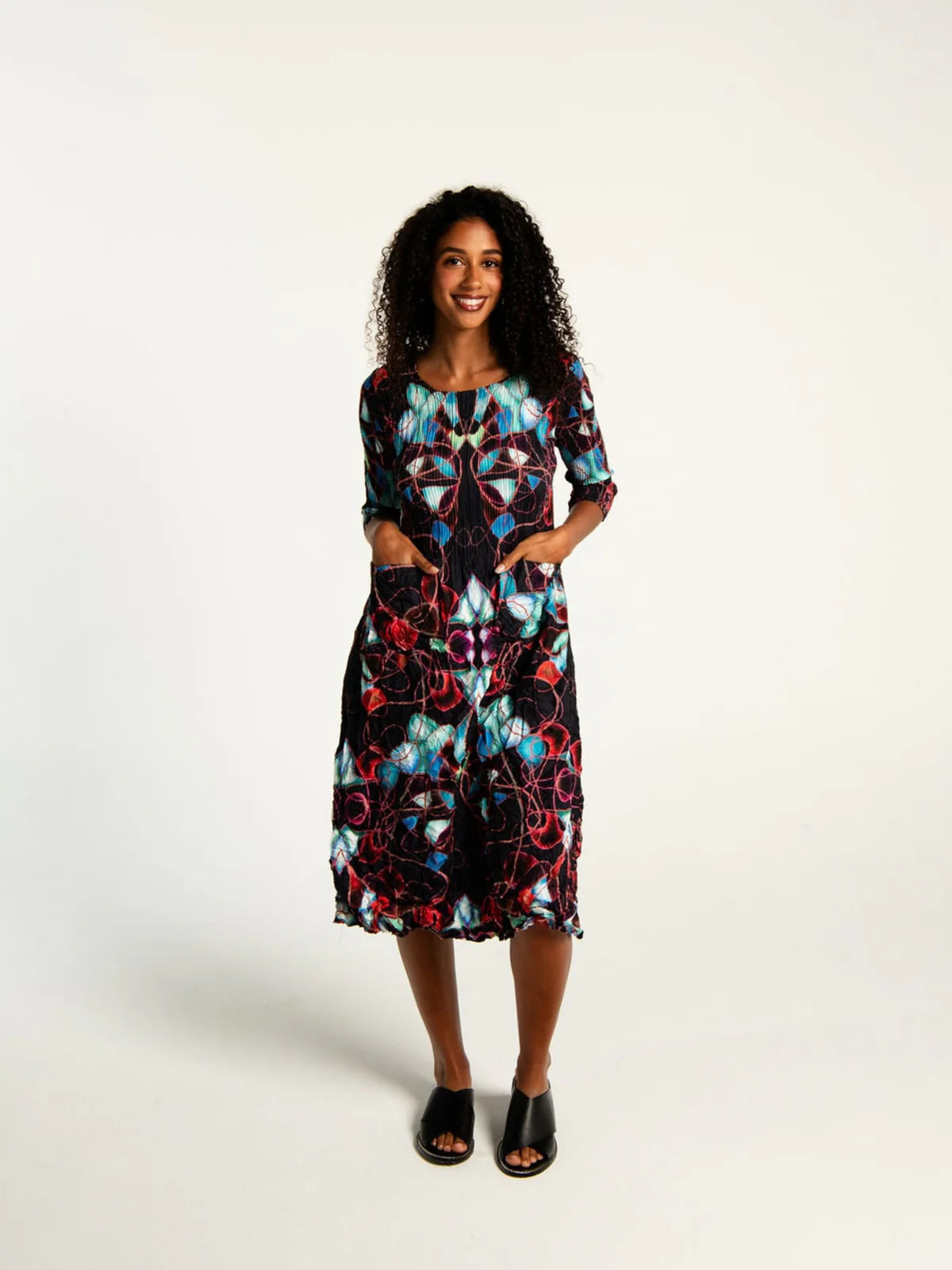 Alquema | 3/4 Sleeve Smash Pocket Dress / Kaleidoscope