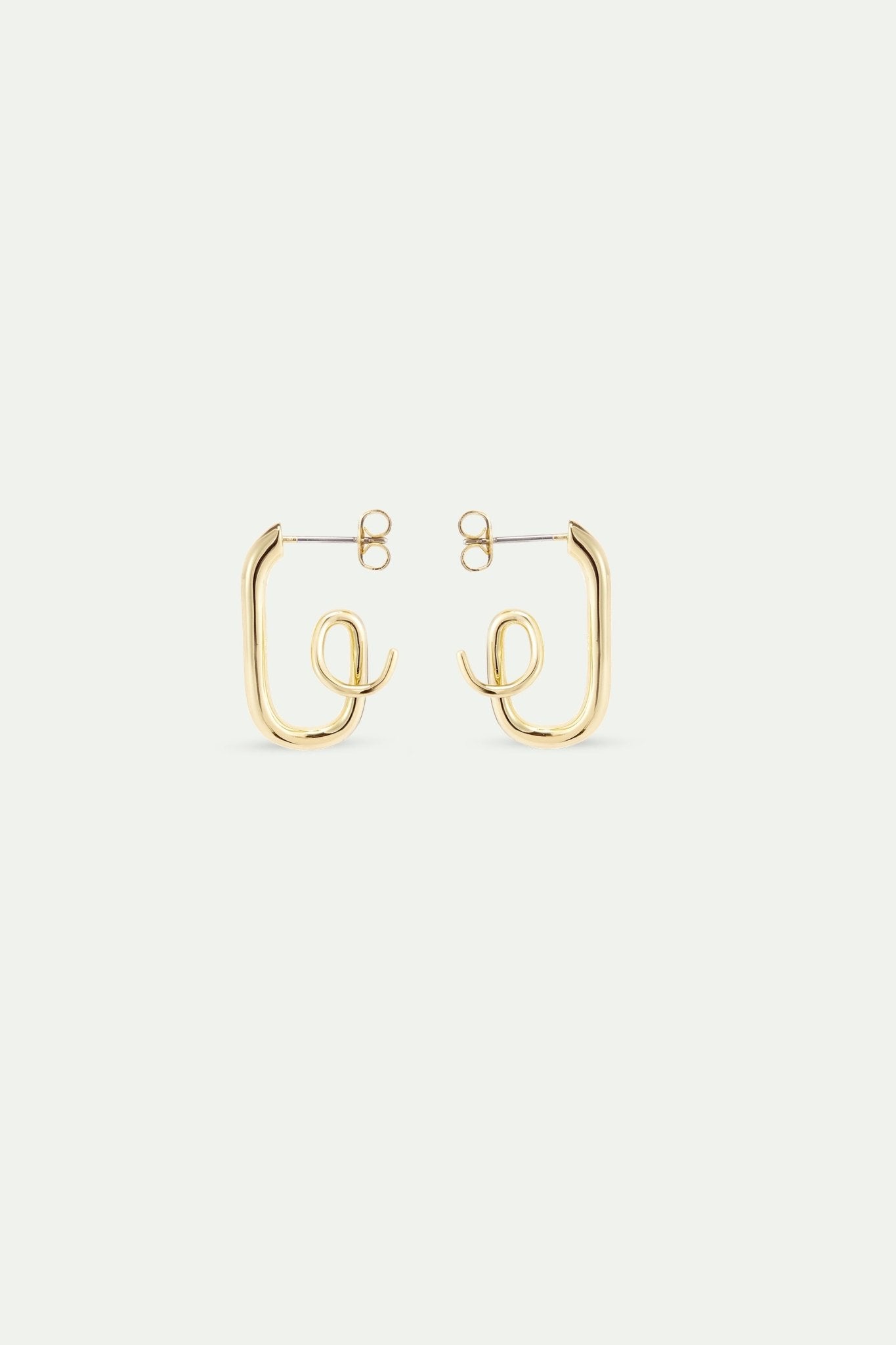 Gold Post Hoop Earrings | AYPE1011