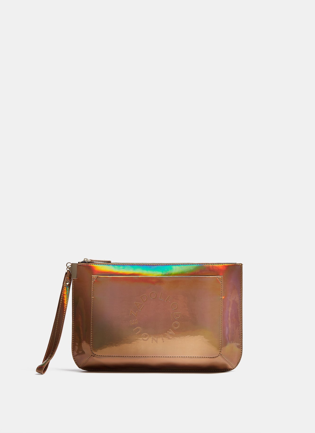 Gold Clutch With Iridescent Finish
