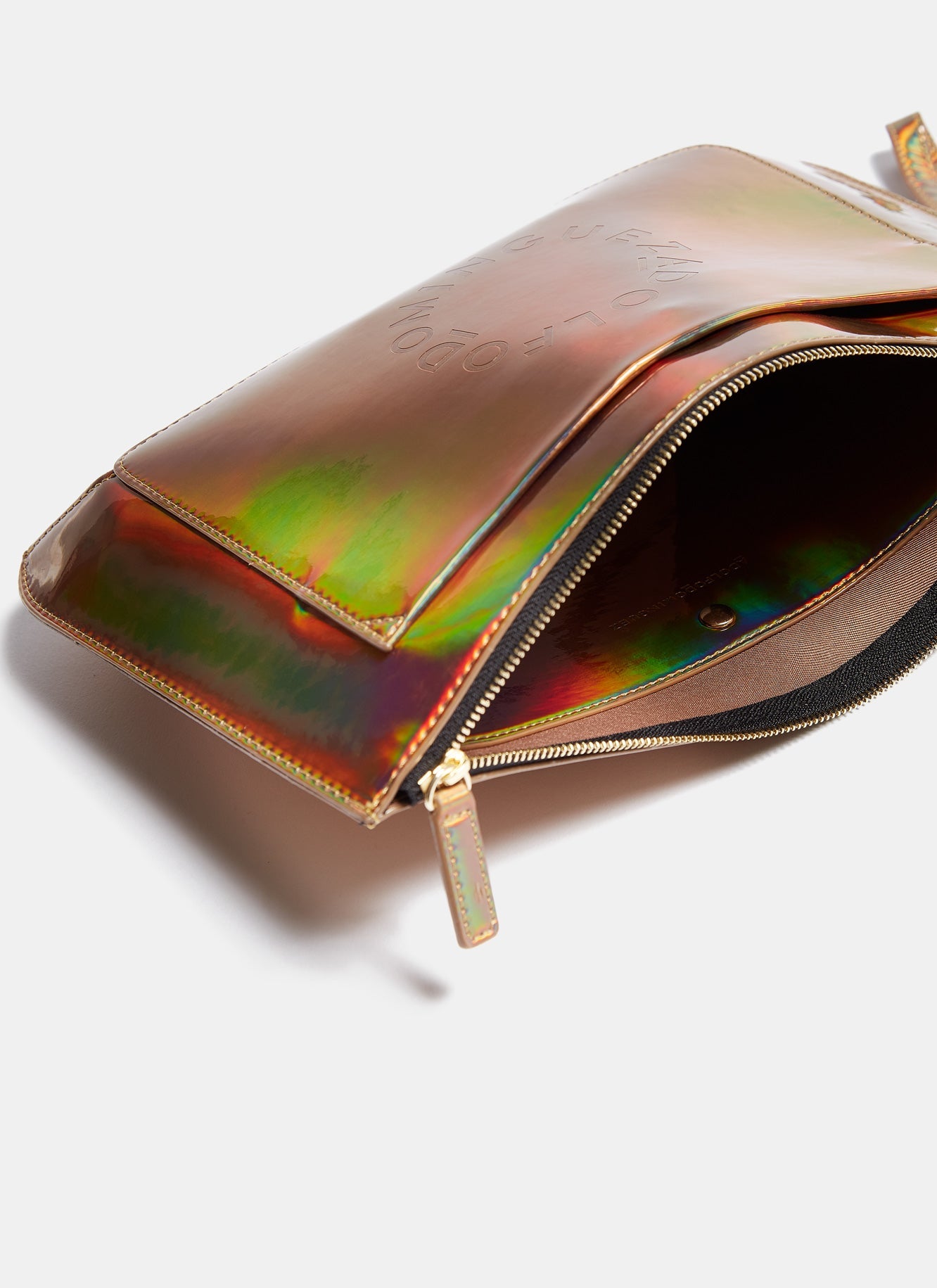 Gold Clutch With Iridescent Finish