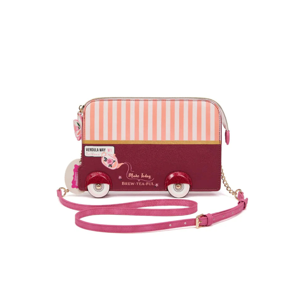 Perfectly Pink Afternoon Tea Bus Bus Pouch Bag