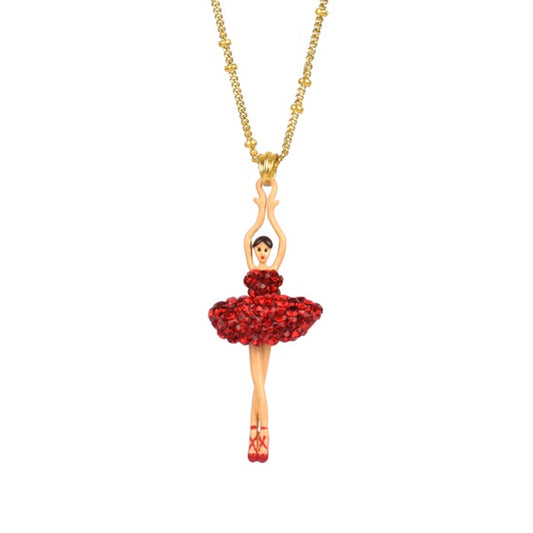 Pas De Deux Lux Ballerina Red Necklace