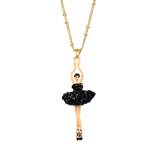 Pas De Deux Lux Ballerina Black Necklace