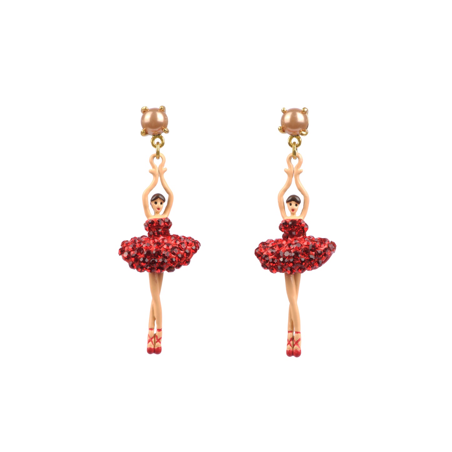 Pas de Deux Lux Ballerina Red Earrings | AADDL115/1
