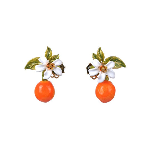 Orange And Orange Blossom Tube Earrings | ABJP105/1