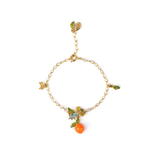 Orange And Little Leaves Thin Bracelet | ABJP203/1