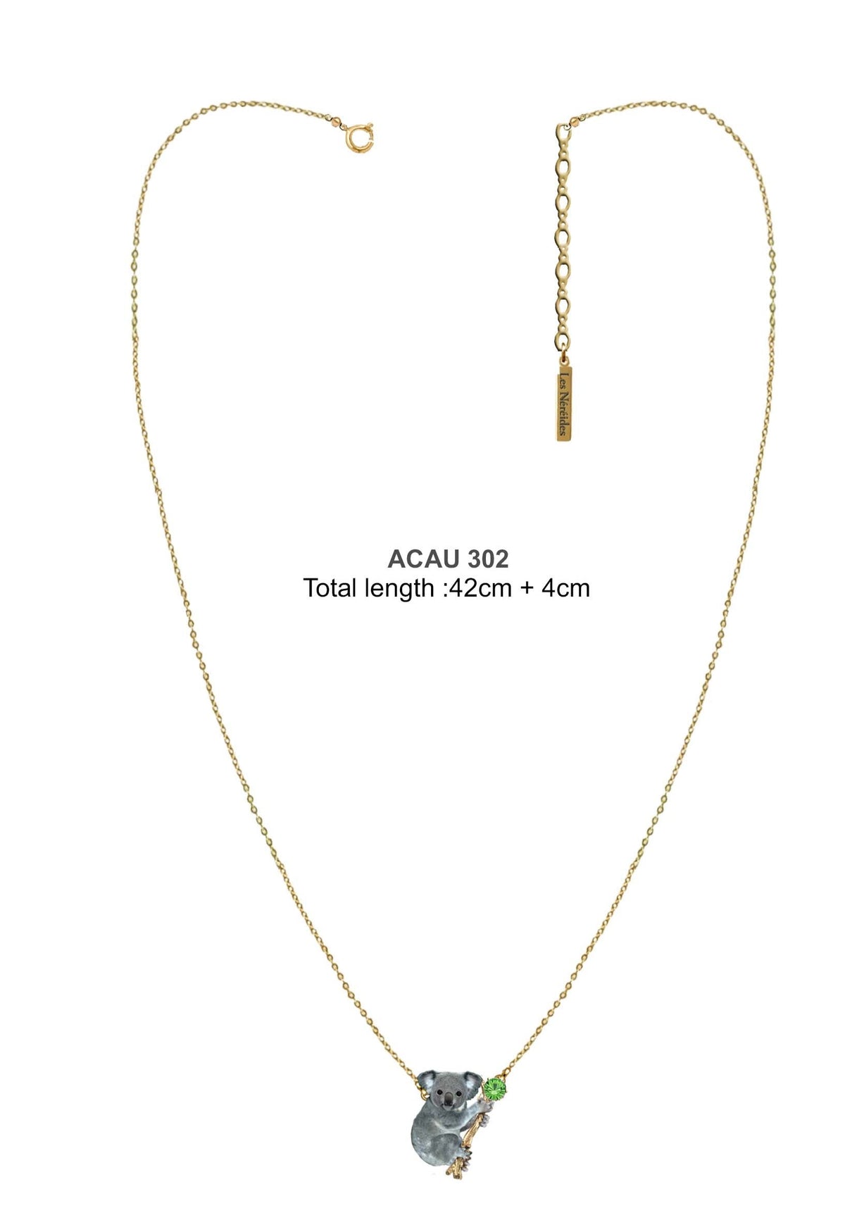 Animals From Australia Green Rhinestone & Koala Necklace | ACAU3021