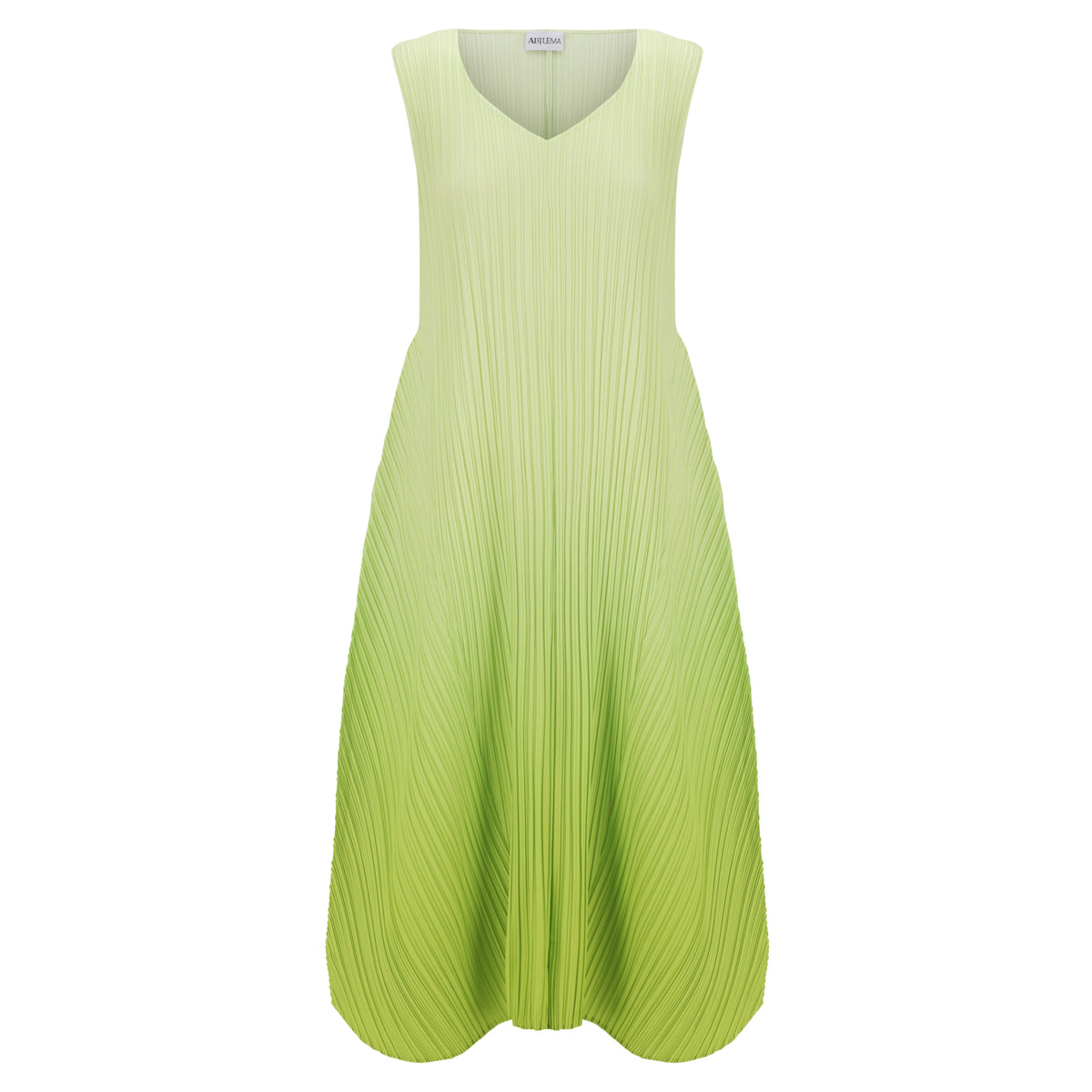 Alquema | Long Estrella Dress | Shadow Lime