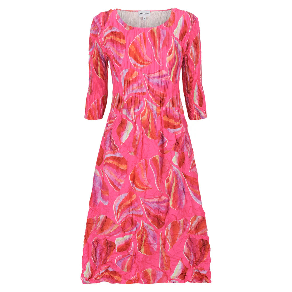 Alquema | 3/4 Sleeve Smash Pocket Dress / Coral Paradise