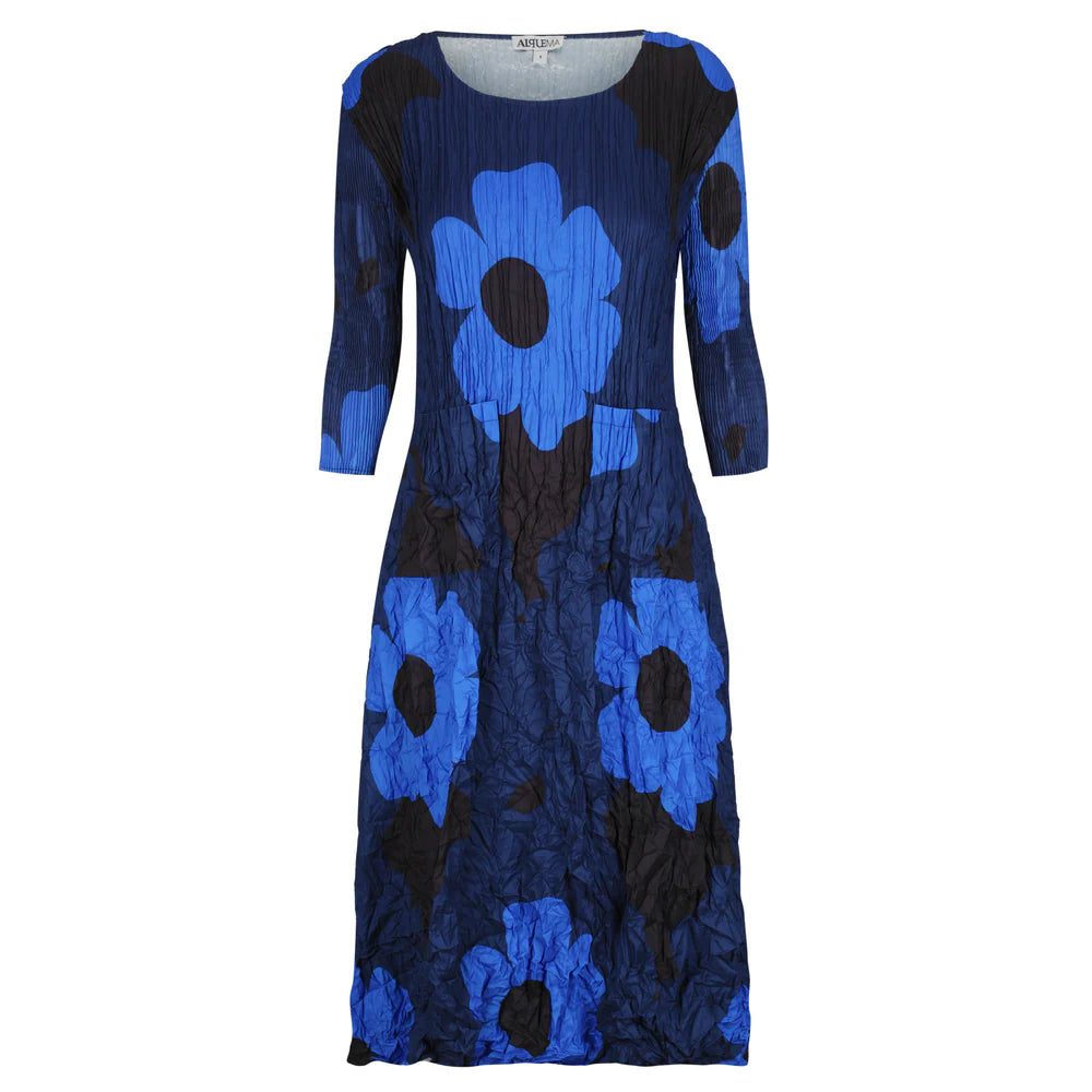 Alquema | 3/4 Sleeve Smash Pocket Dress / Indigo Way