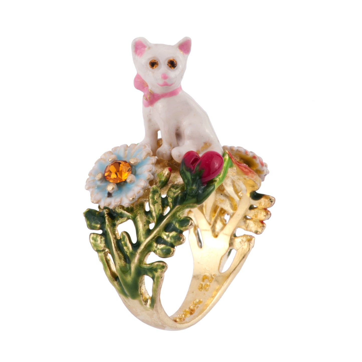 Little Cats Cat With Flowers Rings | AFLC6021