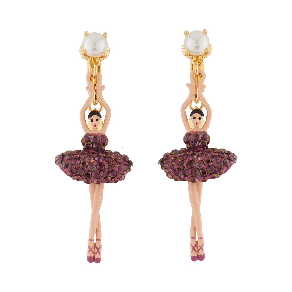 Pas De Deux Lux Rhinestones Lilac Earrings | AIDDL1151