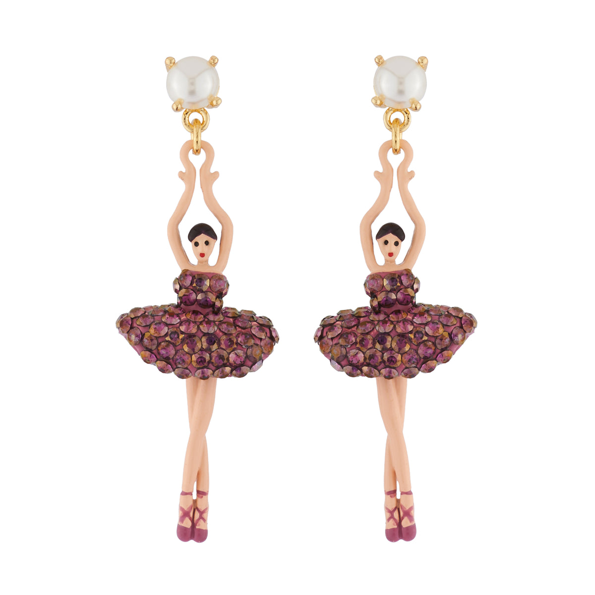 Pas De Deux Lux Rhinestones Lilac Earrings | AIDDL1151