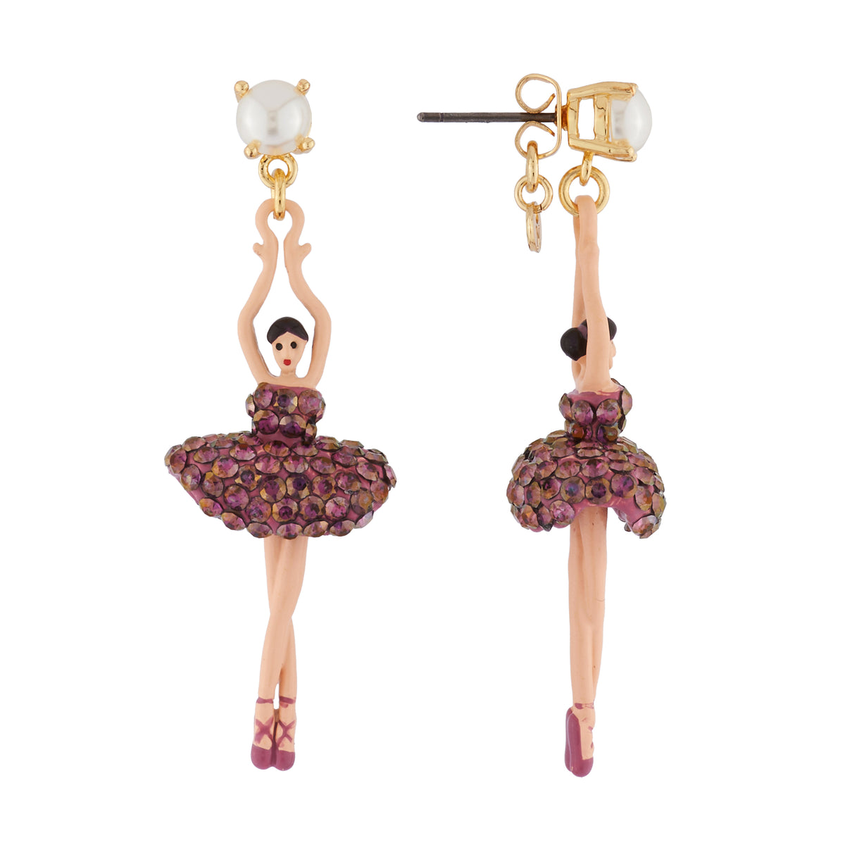 Pas De Deux Lux Rhinestones Lilac Earrings | AIDDL1151