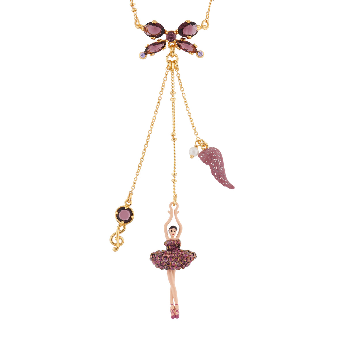 Pas de Deux Lux Rhinestones Lilac Necklace | AIDDL3021