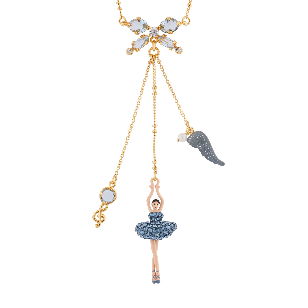 Pas de Deux Lux Rhinestones Denim Blue Necklace | AIDDL3022