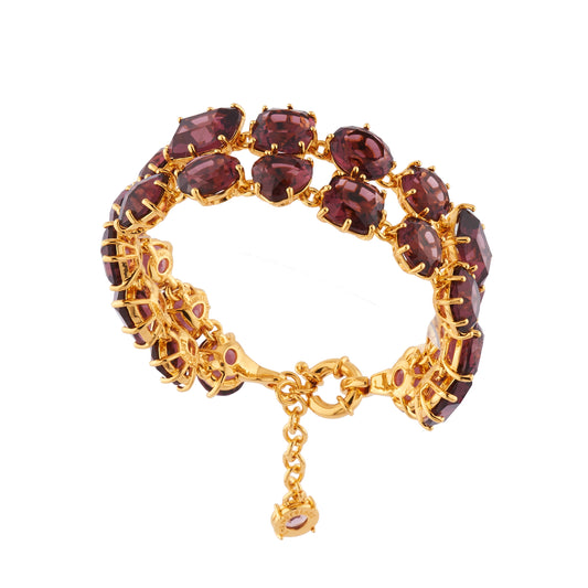 Plum Two Row La Diamantine Luxurious Bracelet | AILD216/1