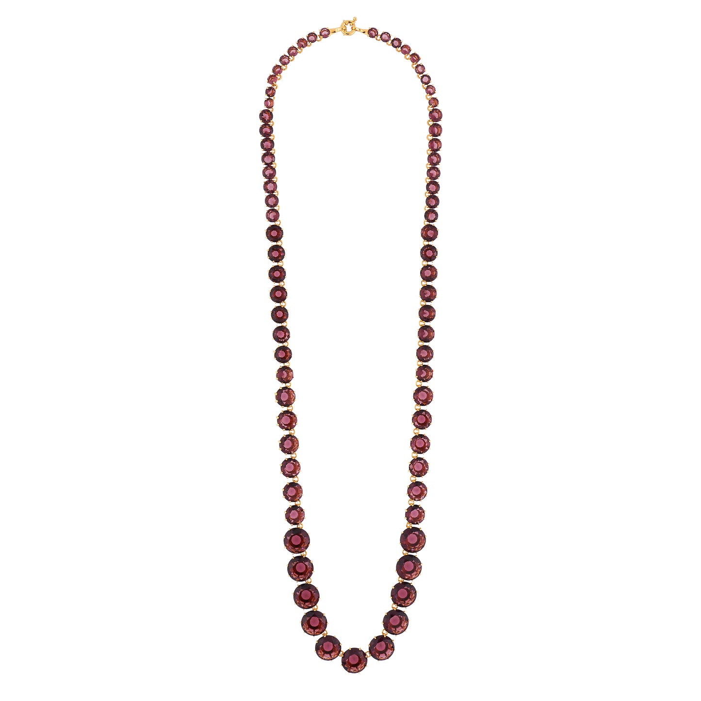 Plum Round Stones La Diamantine Luxurious Long Necklace | AILD3191