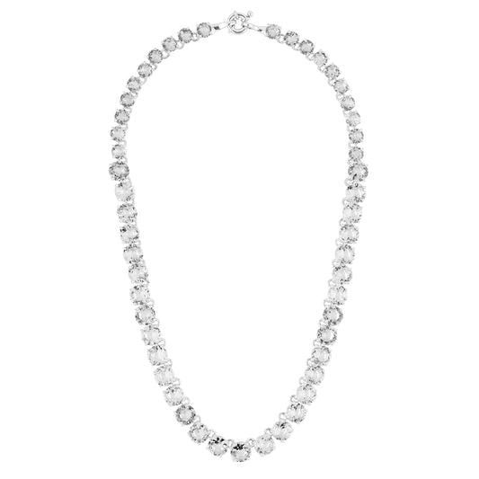 Silver Round Stones La Diamantine Choker Necklace