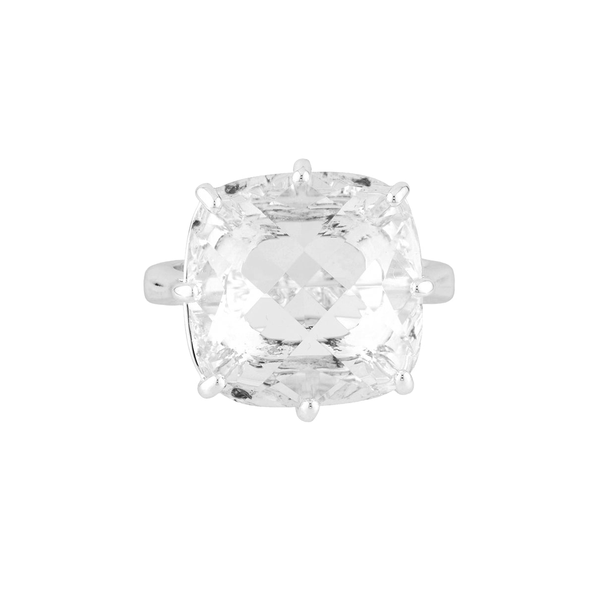 Silver Square Stone La Diamantine Solitaire Rings | AILD6023