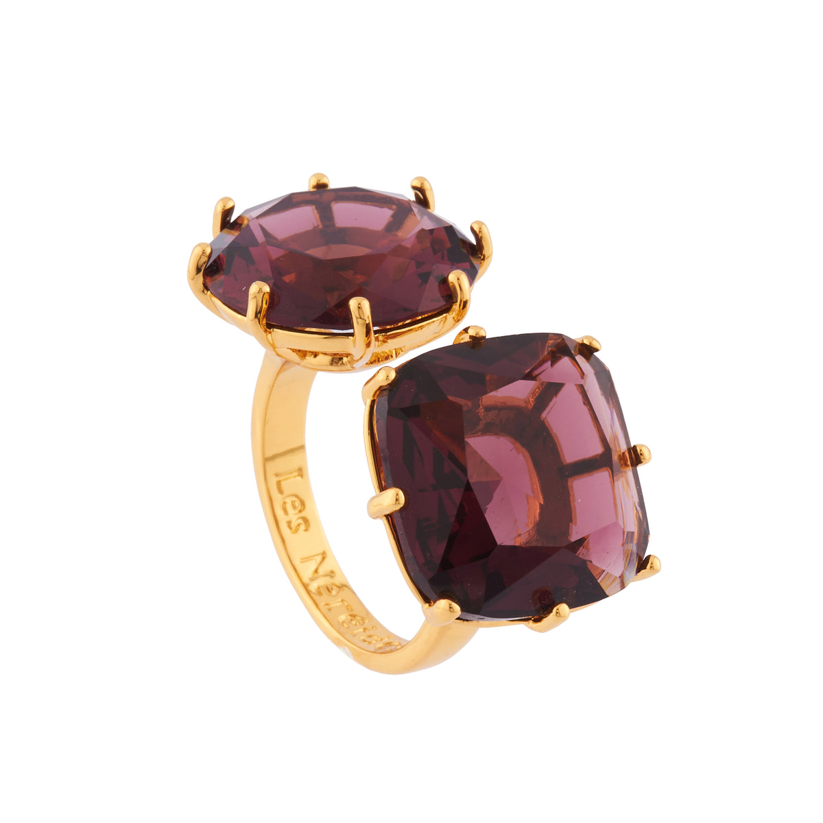 Plum Round And Square Stones La Diamantine You And I Rings | AILD6111