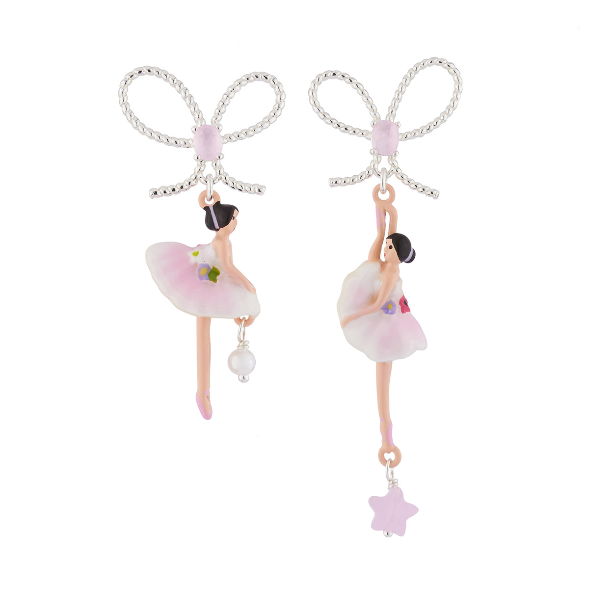 Pas de Deux Silver Pink Earrings | AJDD1082