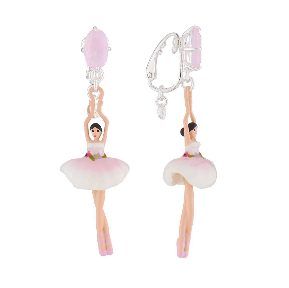 Pas de Deux Silver Pink Earrings | AJDD1152