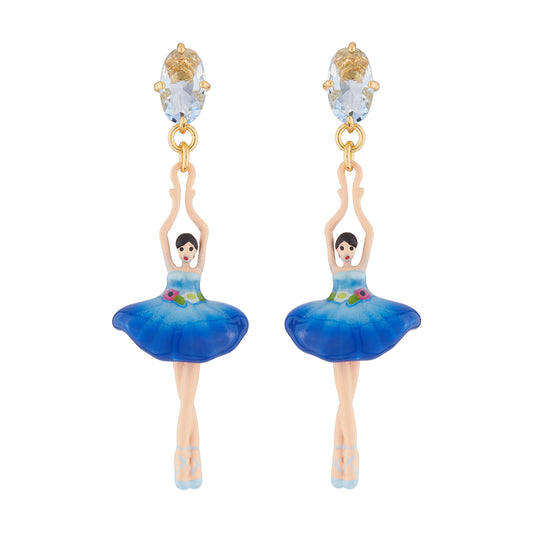 Pas de Deux Blue Gradient With Flowered Belt Earrings | AJDD115C/1