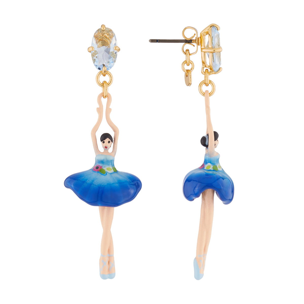 Pas de Deux Blue Gradient With Flowered Belt Earrings | AJDD115C/1