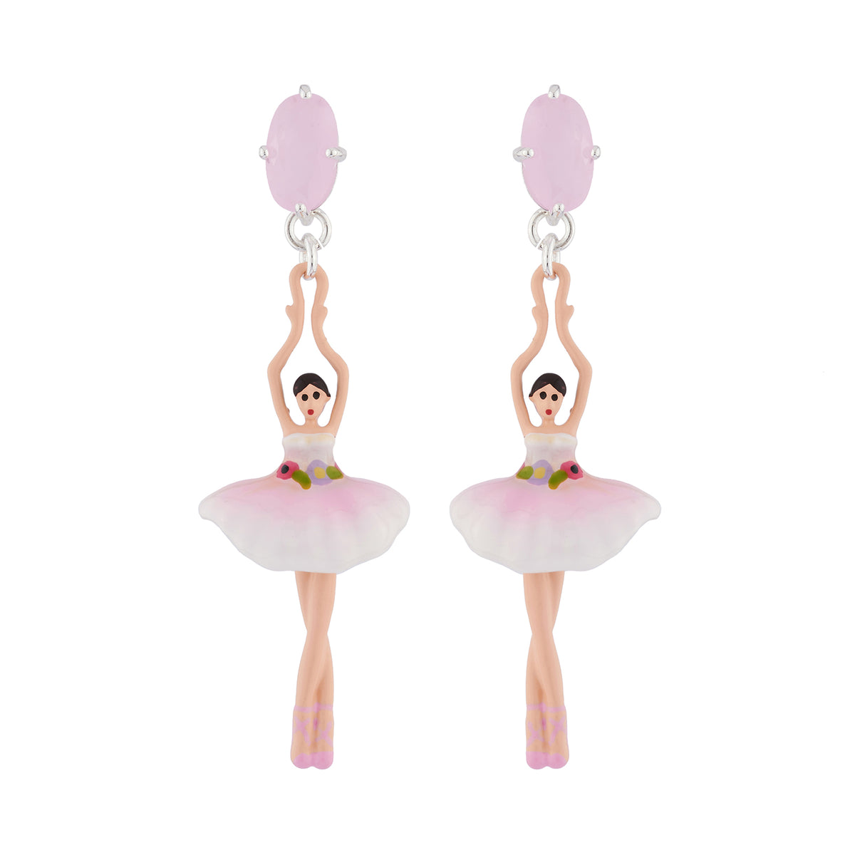 Pas de Deux Silver Pink Earrings | AJDD1152