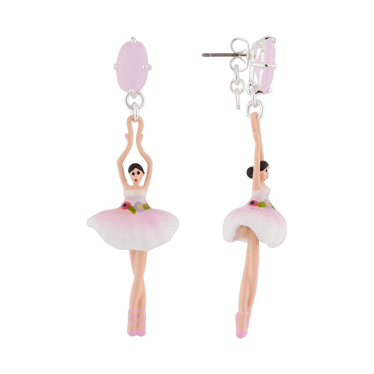 Pas de Deux Silver Pink Earrings | AJDD1152