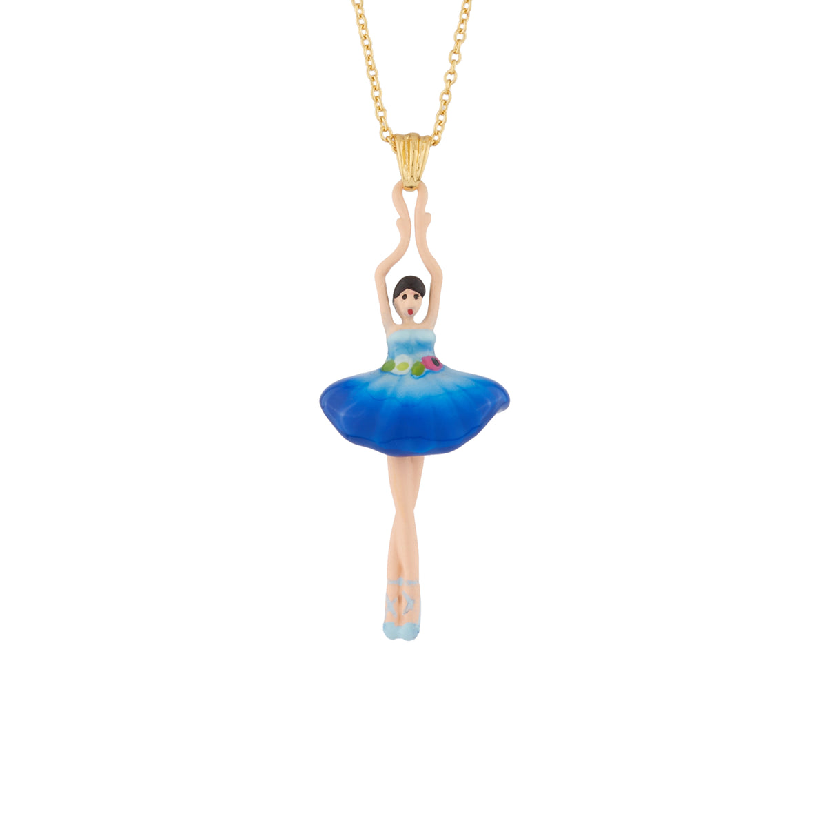 Pas De Deux Blue Gradient With Flowered Belt Necklace | AJDD3591