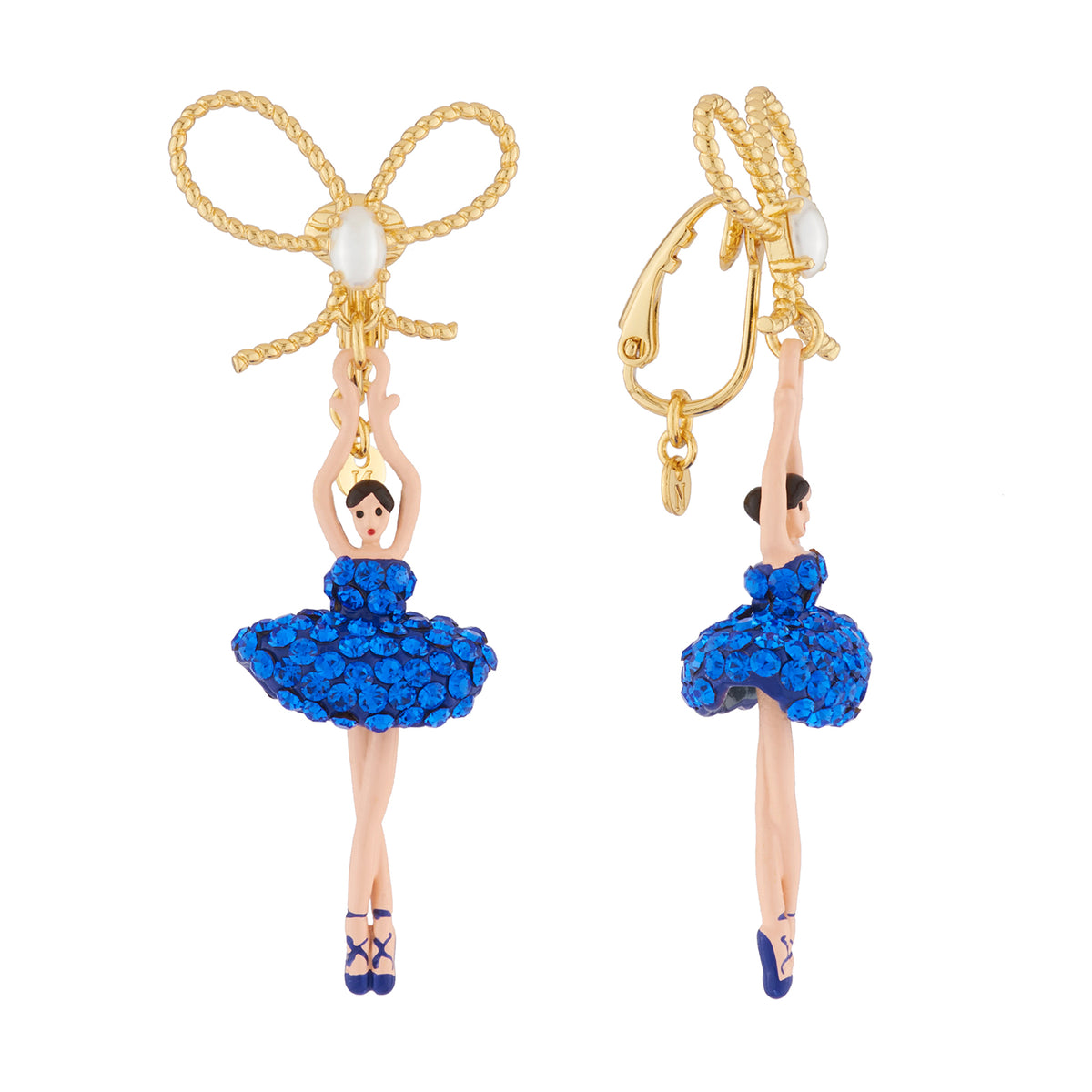 Pas de Deux Blue Gradient With Flowered Belt Earrings | AJDD108C/1