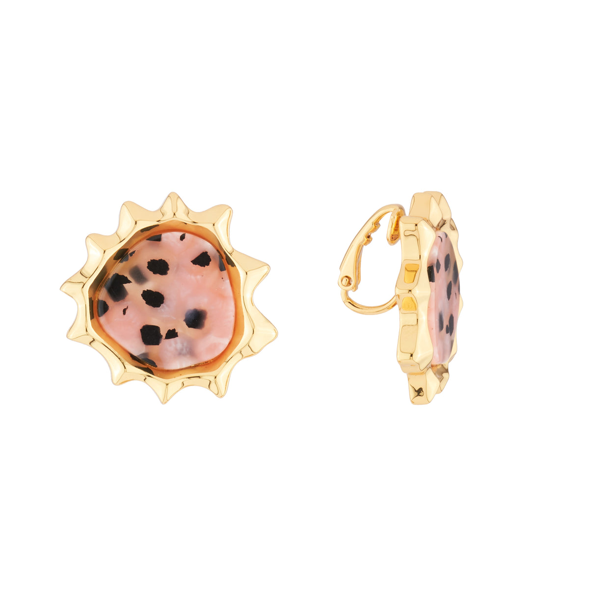Splash Pink & Black Earrings | AJSP1042