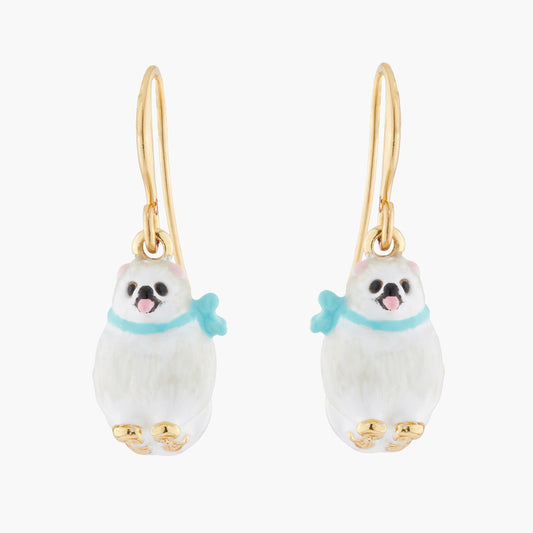White Pomeranian Earrings | AKLA103