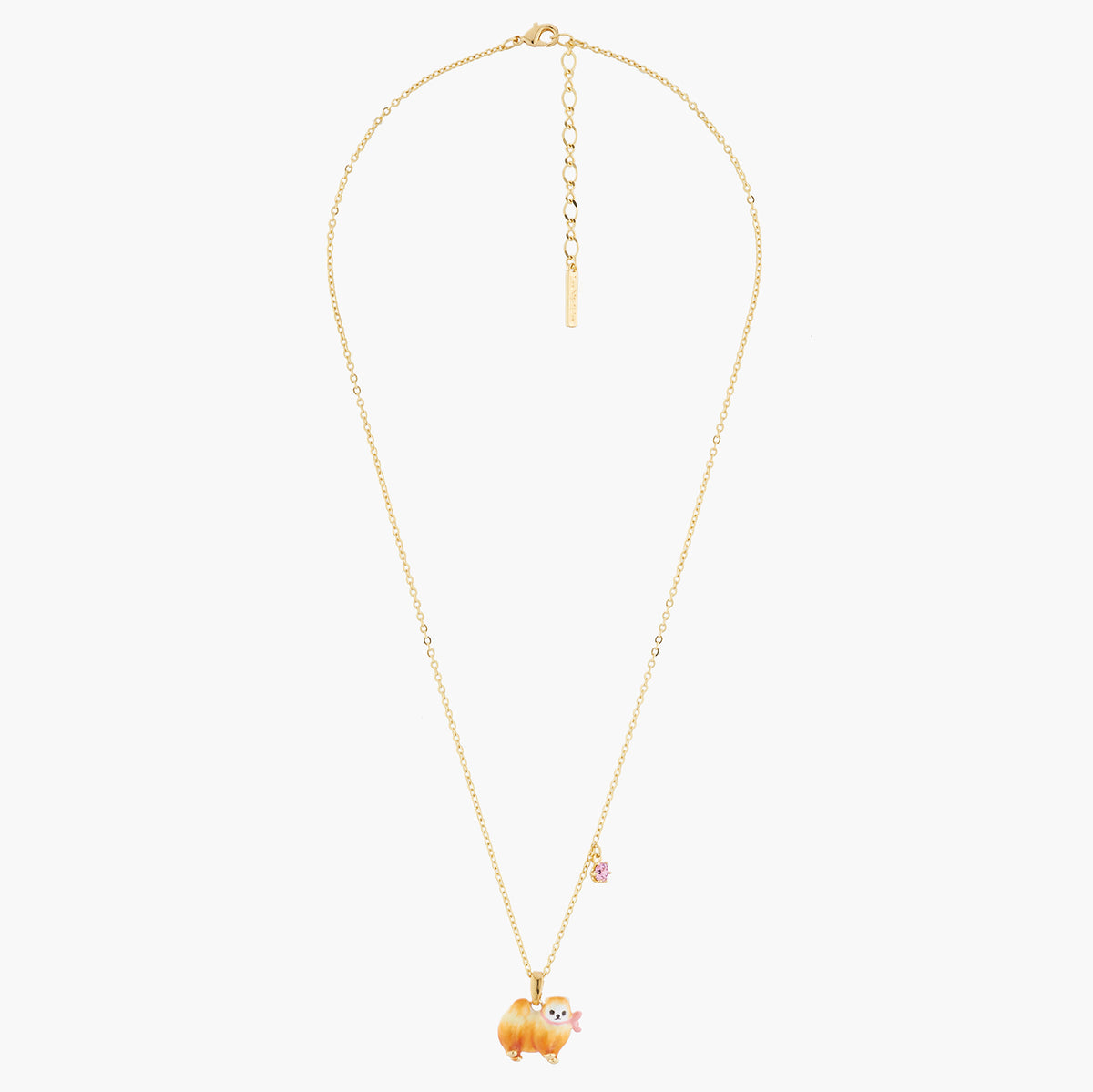 Brown Pomeranian Pendant Necklace | AKLA301