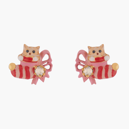 Kitty And Christmas Stocking Earrings | AKNO101